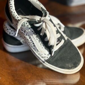 Vans Black and White Old Skool Sneakers with Suede Finish